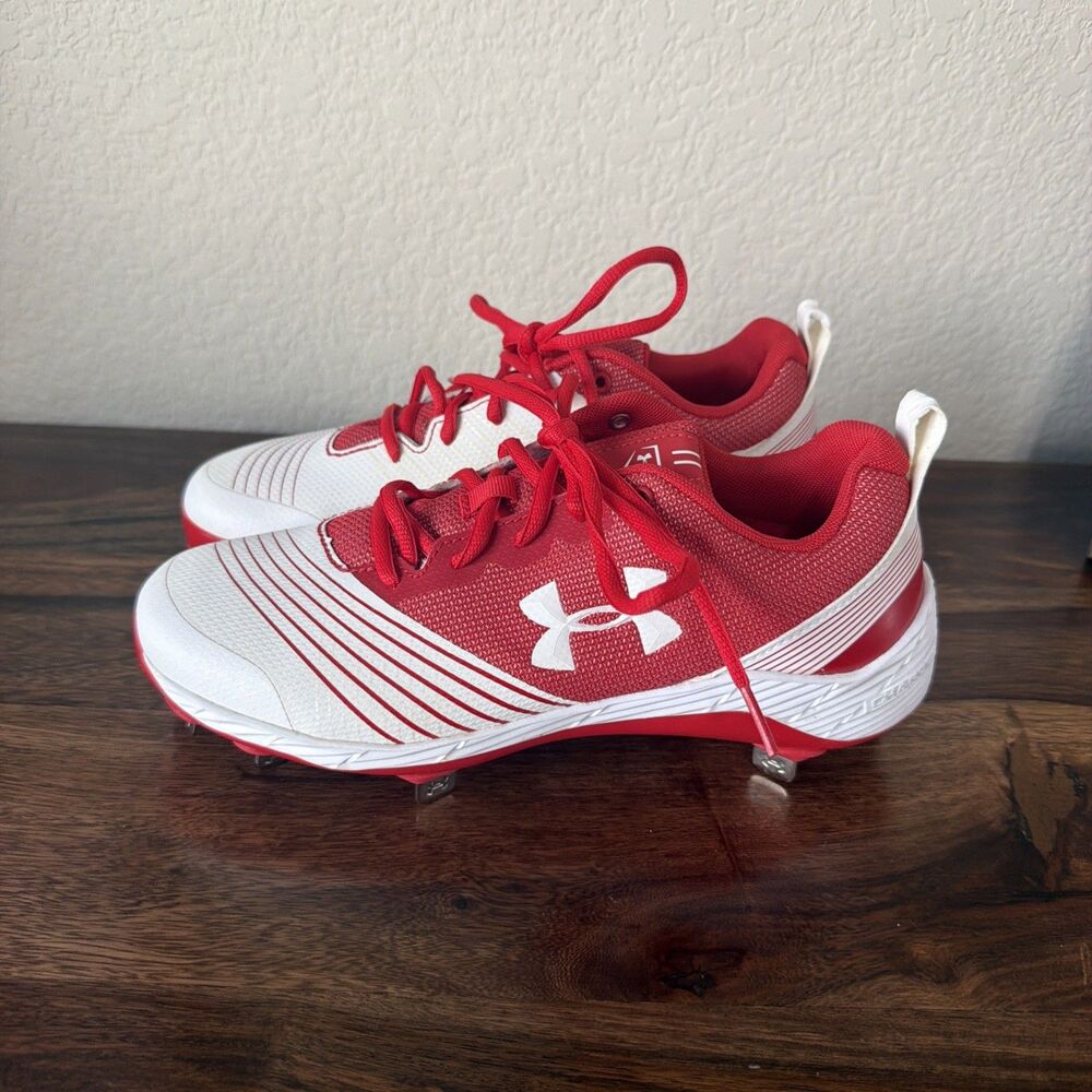 Under Armour Softball Cleat metal Women's Red White size 8 New without Box Glyde